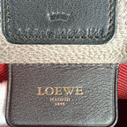 Loewe 2-Way Fusta Anagram Tote Shoulder Boston Bag Metallic Blanc Leather Brown — view 5