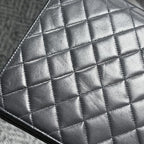 Chanel Shoulder Bag Quilted CC Logo Push Lock Crossbody Lambskin Black Gold — view 7