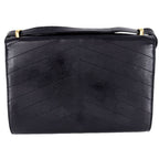 Chanel Shoulder Bag Chevron Chain CC Logo Crossbody Leather Black Gold — view 2