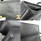 Chanel Shoulder Bag Chevron Chain CC Logo Crossbody Leather Black Gold — view 7