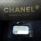 Chanel Shoulder Bag Chevron Chain CC Logo Crossbody Leather Black Gold — view 6