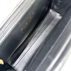 Chanel Shoulder Bag Chevron Chain CC Logo Crossbody Leather Black Gold — view 4