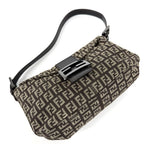 Fendi Handbag Zucchino Mini Mamma Baguette Shoulder Canvas Leather Brown Beige — view 3