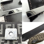 Fendi Handbag Zucchino Mini Mamma Baguette Shoulder Canvas Leather Brown Beige — view 6