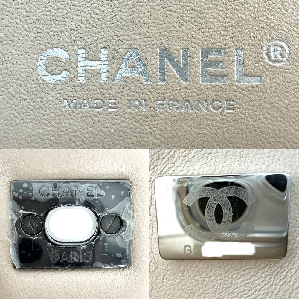 Chanel Shoulder Bag Quilted 25 CC Logo Crossbody Tweed Leather Pink Beige Black — view 5