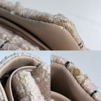 Chanel Shoulder Bag Quilted 25 CC Logo Crossbody Tweed Leather Pink Beige Black — view 8