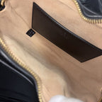 Gucci Shoulder Bag Interlocking G Heart Quilted Crossbody Leather Black Gold — view 4