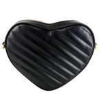 Gucci Shoulder Bag Interlocking G Heart Quilted Crossbody Leather Black Gold — view 2