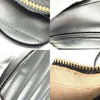 Gucci Shoulder Bag Interlocking G Heart Quilted Crossbody Leather Black Gold — view 6