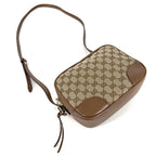 Gucci Shoulder Bag Crossbody GG Canvas Leather Beige Brown Gold — view 3