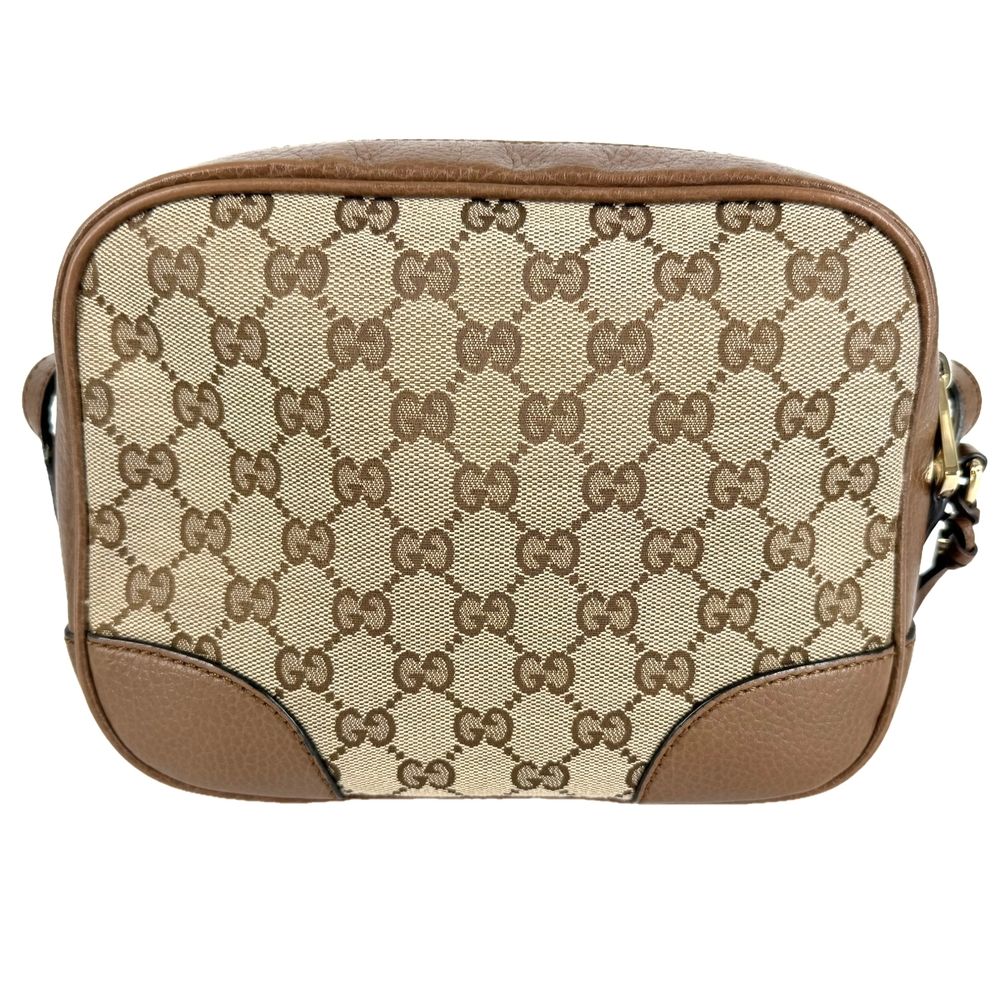 Gucci Shoulder Bag Crossbody GG Canvas Leather Beige Brown Gold — view 2