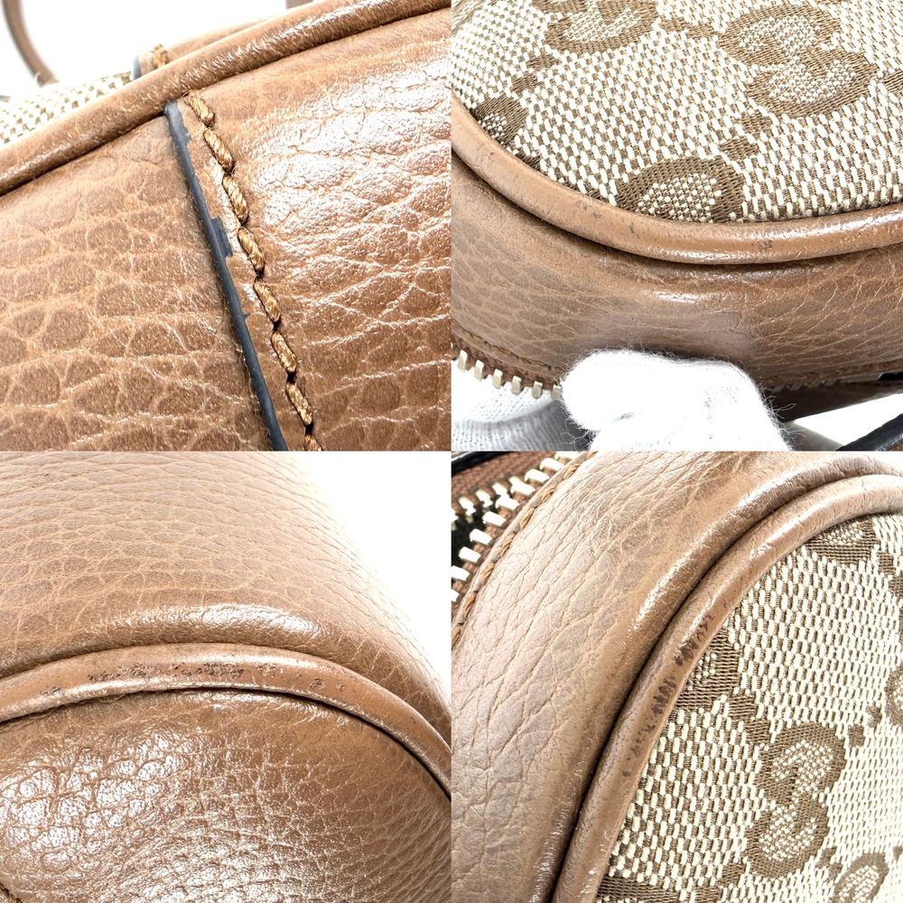 Gucci Shoulder Bag Crossbody GG Canvas Leather Beige Brown Gold — view 6