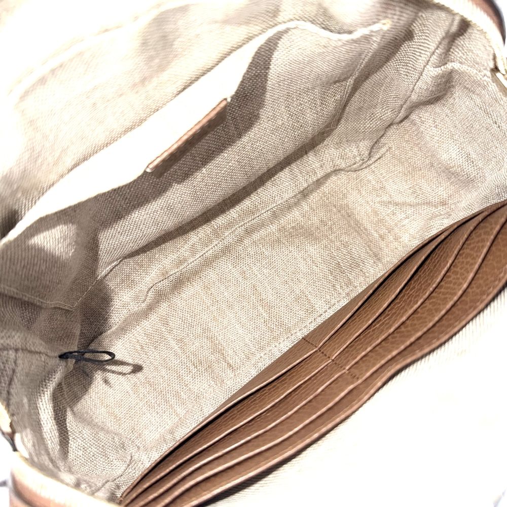 Gucci Shoulder Bag Crossbody GG Canvas Leather Beige Brown Gold — view 4