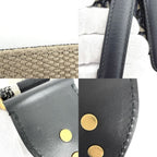 Dior 2-Way Oblique Saddle Bag Crossbody Canvas Leather Navy Beige Gold — view 7
