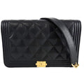 Chanel Chain Wallet Quilted Boy CC Logo Shoulder Bag Crossbody Boy Caviar