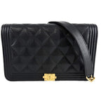Chanel Chain Wallet Quilted Boy CC Logo Shoulder Bag Crossbody Boy Caviar