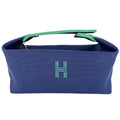 Hermes Handbag Brid-a-brac PM Pouch Cotton Navy Green Silver