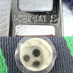Hermes Handbag Brid-a-brac PM Pouch Cotton Navy Green Silver — view 5