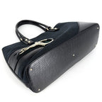Gucci Tote Bag Horsebit Shoulder Crossbody GG Canvas Leather Black Navy Gold — view 3