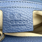 Gucci Tote Bag Soho Interlocking G Shoulder Leather Blue Gold — view 5