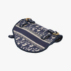 Dior Saddle Gray Navy Jacquard Shoulder Bag — view 6