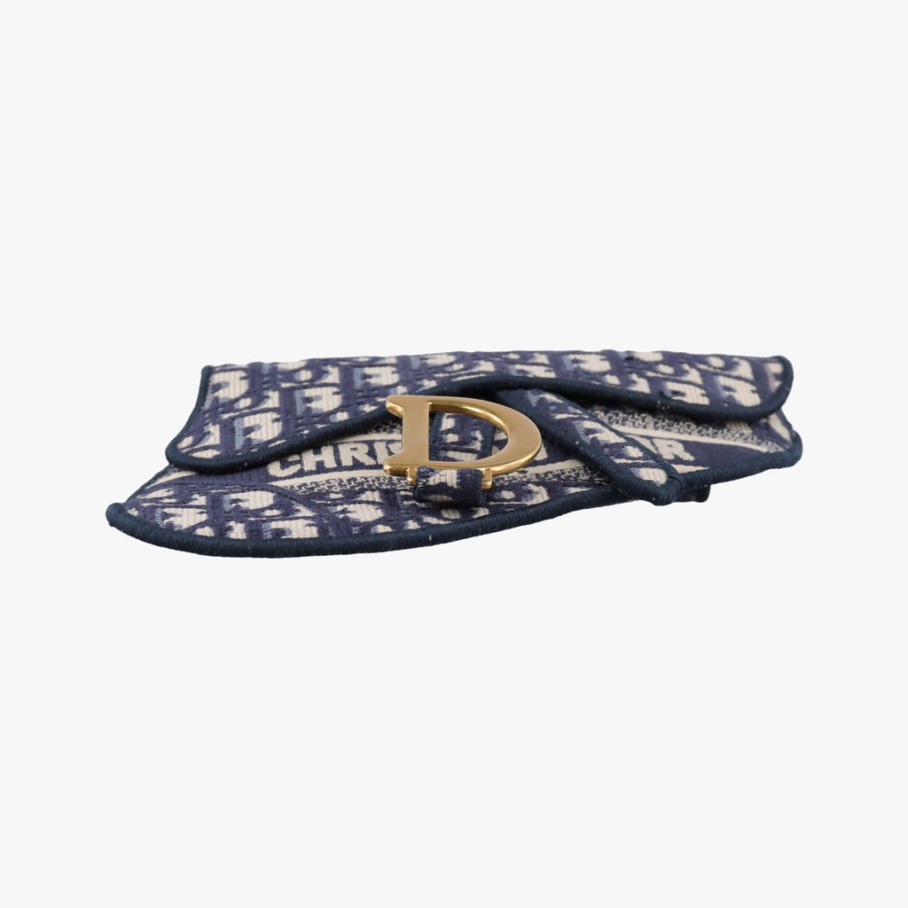 Dior Saddle Gray Navy Jacquard Shoulder Bag — view 3