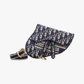 Dior Saddle Gray Navy Jacquard Shoulder Bag