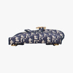 Dior Saddle Gray Navy Jacquard Shoulder Bag — view 8