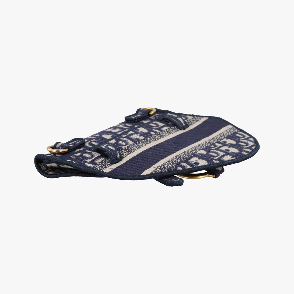 Dior Saddle Gray Navy Jacquard Shoulder Bag — view 7
