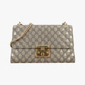 Gucci Padlock Beige Black Leather