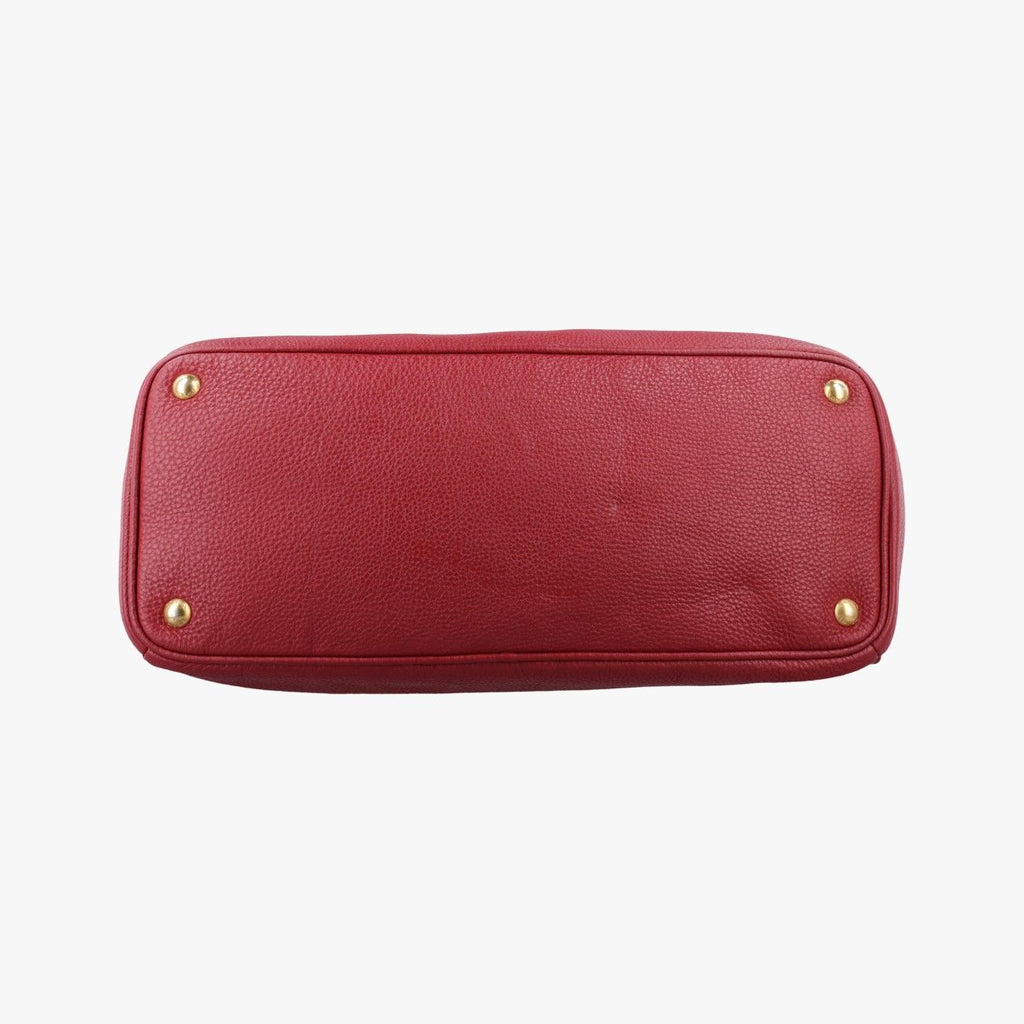 Prada Vitello Daino Top Handle Red Leather 25 — view 3