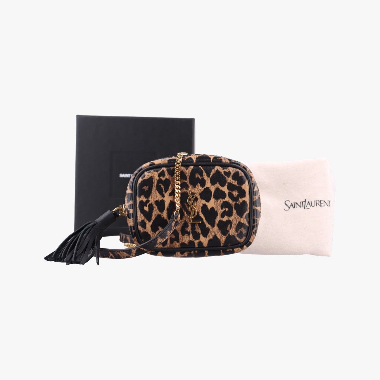 Saint Laurent Baby Lou Leopard Black Brown Leather