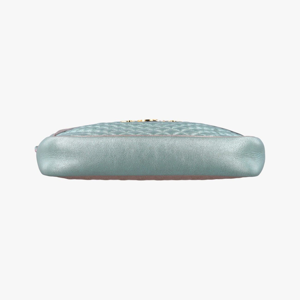 Gucci Trapuntata Camera Laminate Pink Green Multi Leather — view 3