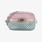 Gucci Trapuntata Camera Laminate Pink Green Multi Leather