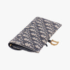 Dior Saddle Navy Gray Jacquard Leather Shoulder Bag — view 7