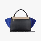 Celine Trapeze Medium Beige Black Blue Suede Leather S-cu Handbag — view 2