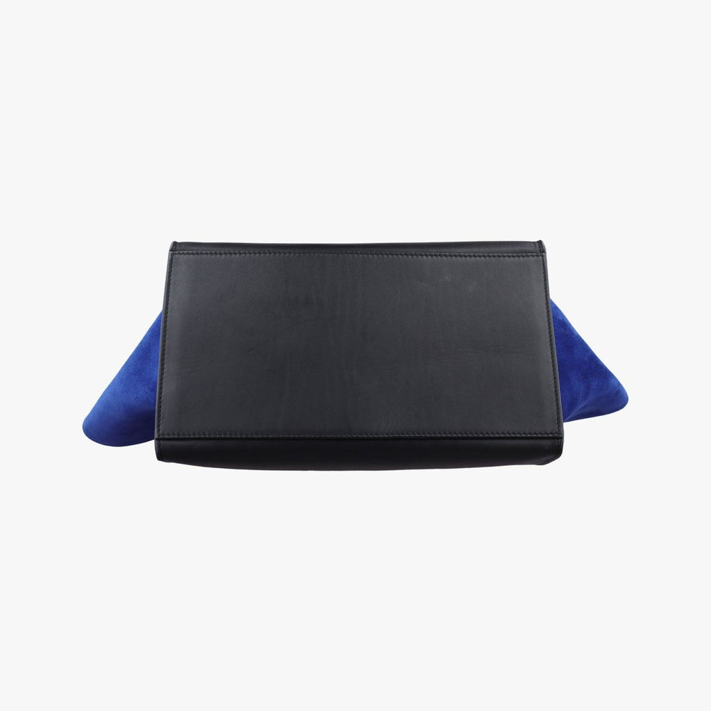 Celine Trapeze Medium Beige Black Blue Suede Leather S-cu Handbag — view 3