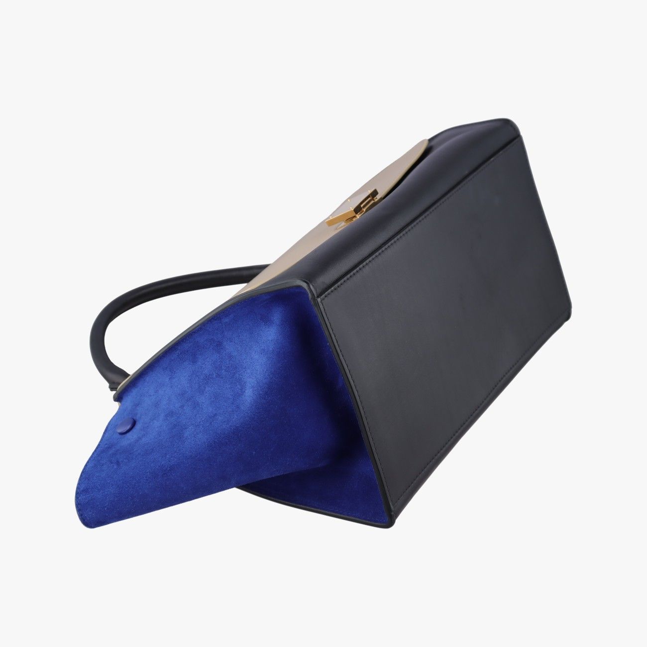 Celine Trapeze Medium Beige Black Blue Suede Leather S-cu Handbag — view 5