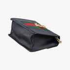 Gucci Sylvie Black Red Green Leather Shoulder Bag — view 6