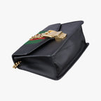 Gucci Sylvie Black Red Green Leather Shoulder Bag — view 5