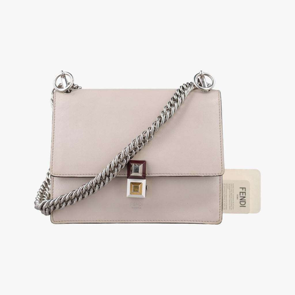 Fendi Studded Canai Beige Leather