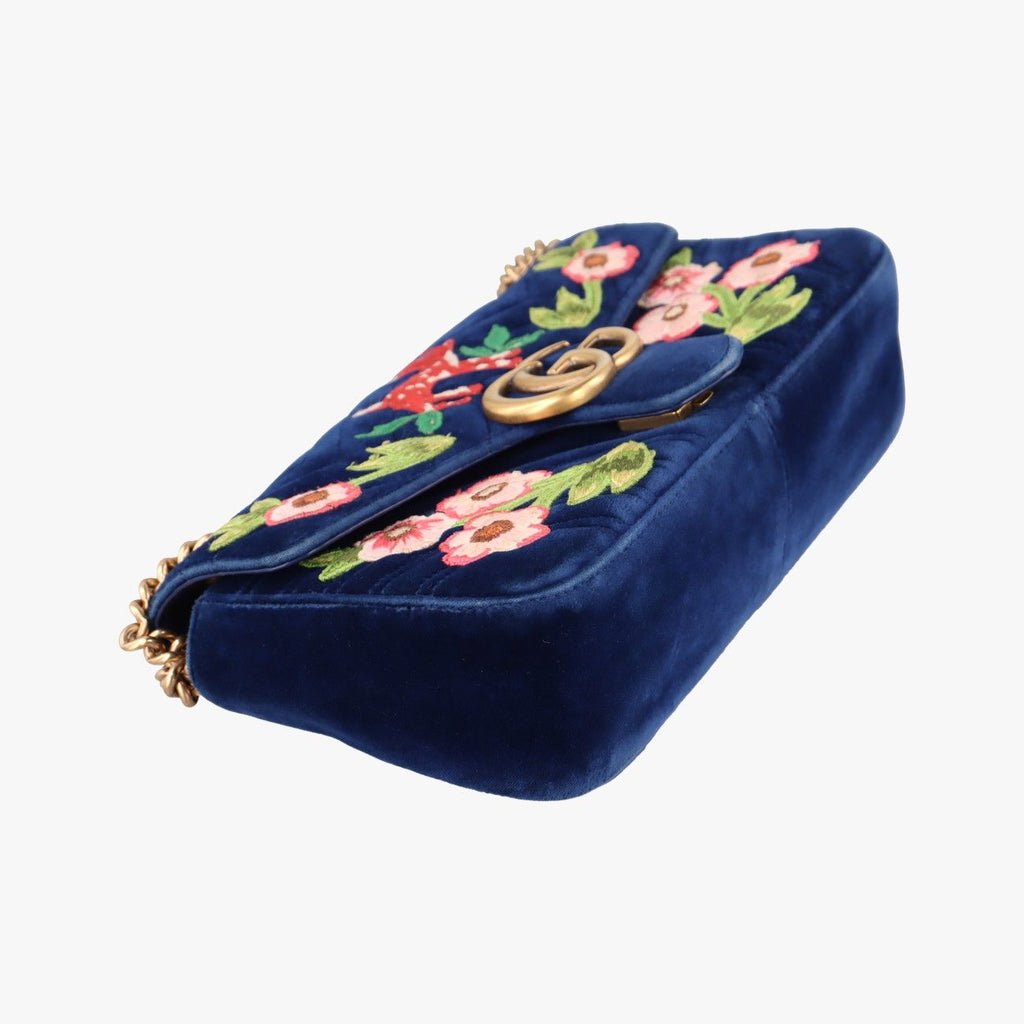Gucci GG Marmont Navy Multicolor Velour — view 5