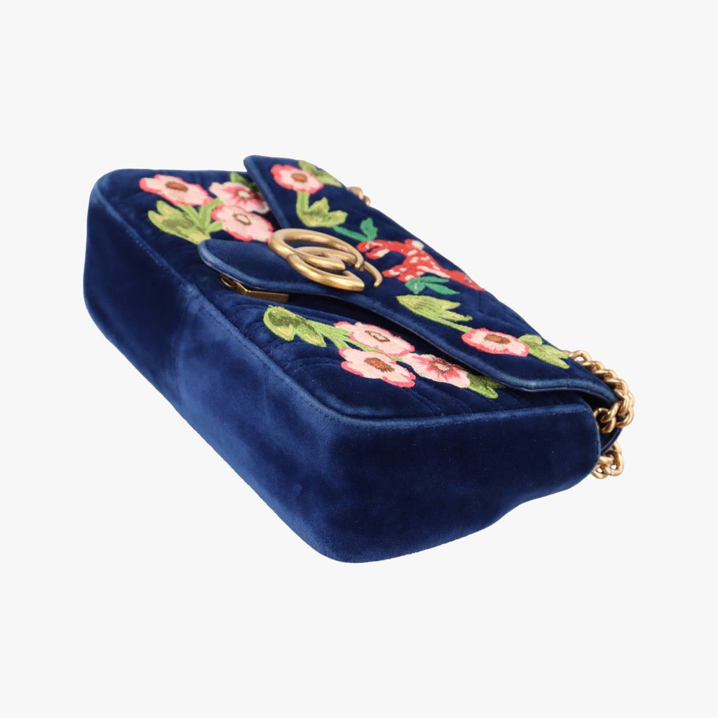Gucci GG Marmont Navy Multicolor Velour — view 4