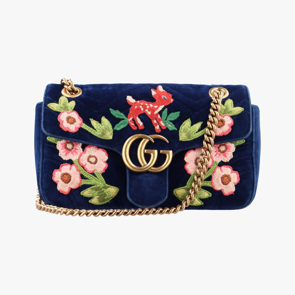 Gucci GG Marmont Navy Multicolor Velour