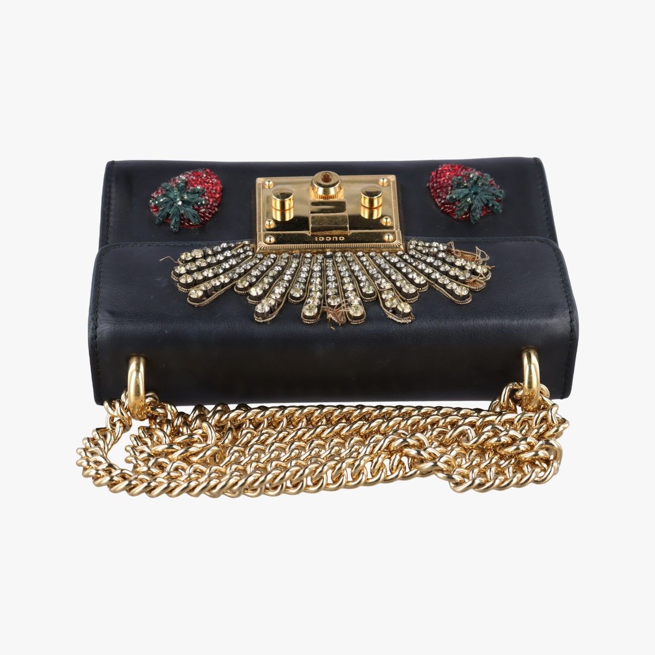 Gucci Padlock Black Red Gold Leather — view 8