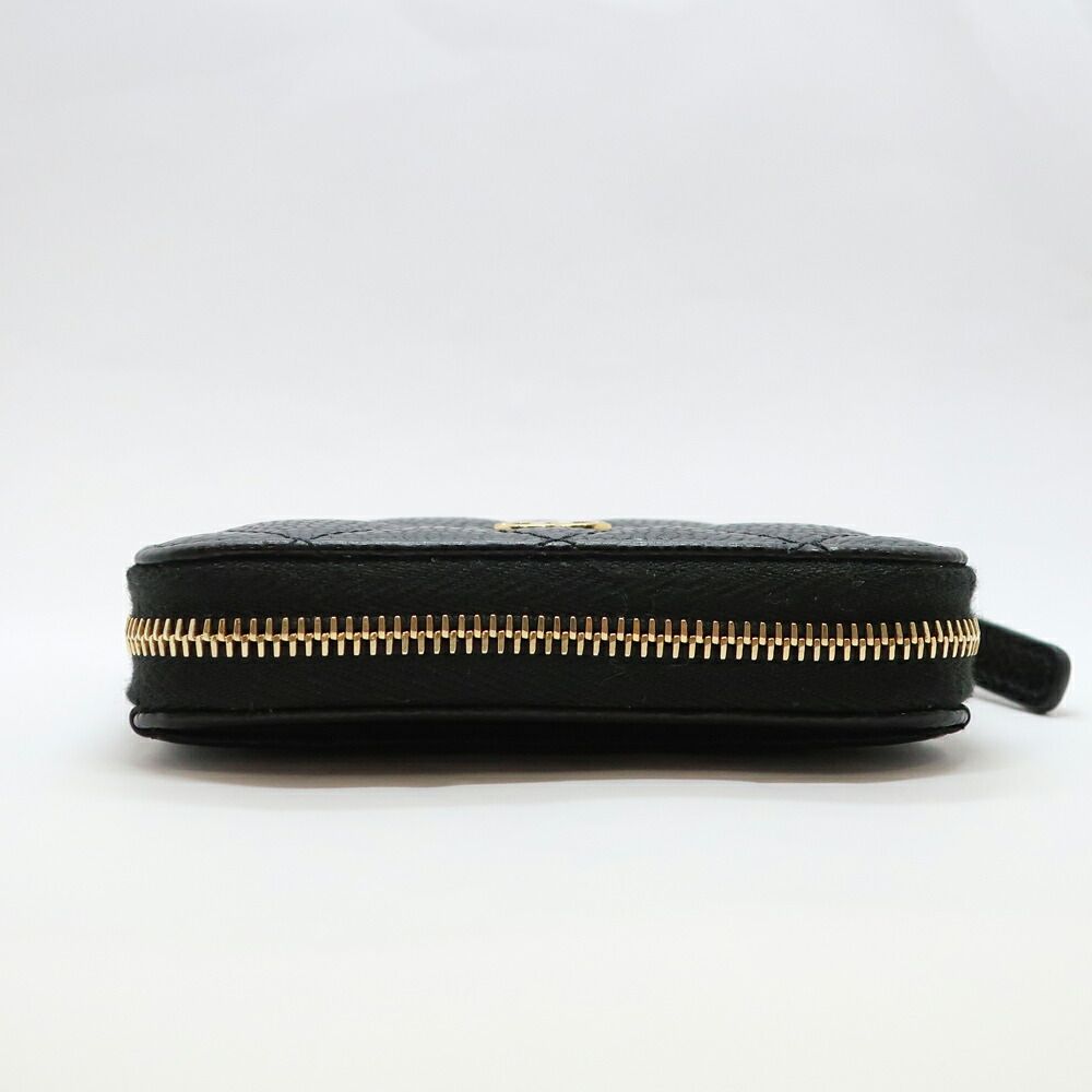 Chanel Classic Zip Coin Purse Black Gold Caviar Leather — view 4