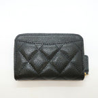 Chanel Classic Zip Coin Purse Black Gold Caviar Leather — view 2