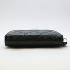 Chanel Classic Zip Coin Purse Black Gold Caviar Leather — view 3