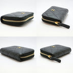 Chanel Classic Zip Coin Purse Black Gold Caviar Leather — view 7