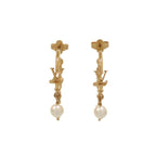 Louis Vuitton Blooming Earrings Pearl Metal Faux Gold